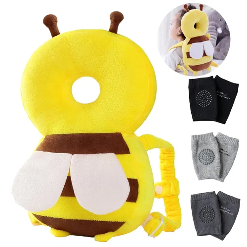 Vista 11 de Feidoog Mochila Cojín Protector de Cabeza para Bebé con 3 Rodilleras para Caminar y Gatear, Astronautas