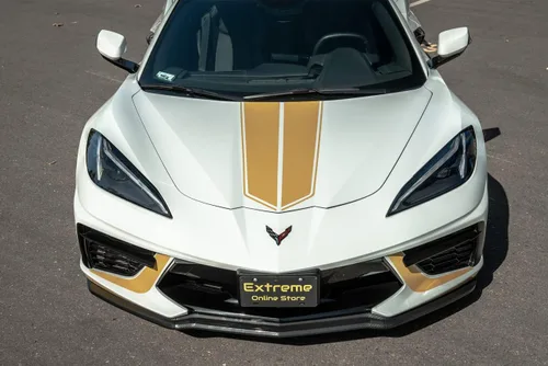 Vista 10 de Repuesto para Chevrolet Corvette C8 2020 Divisor de labio inferior de parachoques delantero estilo GM Z51 (plástico ABS, negro brillante)