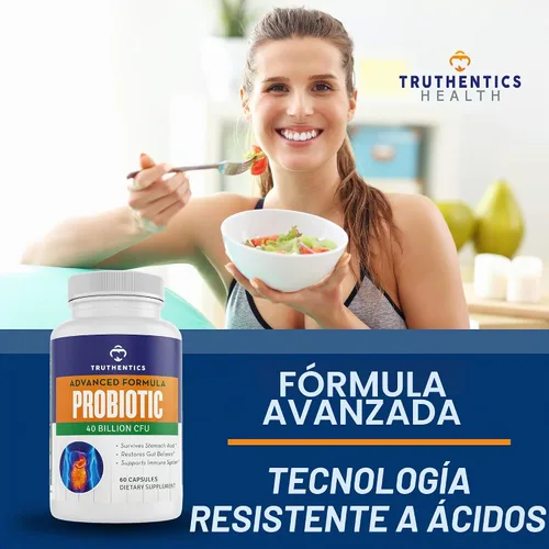 Vista 5 de TRUTHENTICS Probiótico 40 mil millones de CFU Prebiótico para hombres