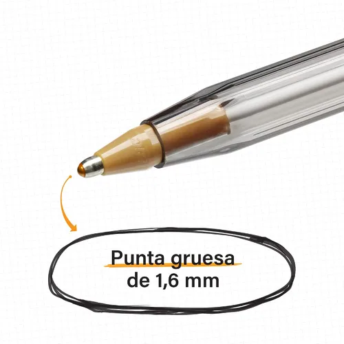 Vista 5 de BIC Cristal Bolígrafos multicolor, varios colores, bolígrafos biro para todos los días con punta ancha (0.063 in), paquete de 20