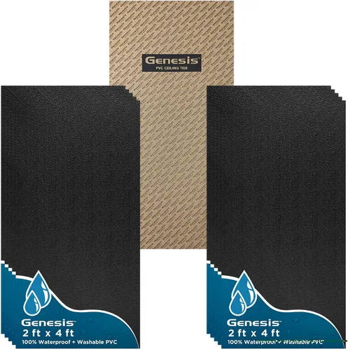 Vista 2 de Genesis Stucco Pro - Azulejos de techo de PVC blanco (muestra de 6" x 6")