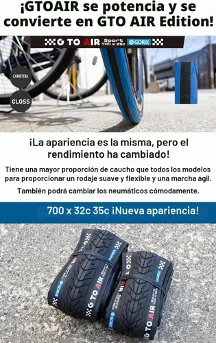 Vista 3 de Neumático para Bicicleta de Carretera GORIX 700×23C 25c 28C 32c 35c para Ciclismo (Gtoair)