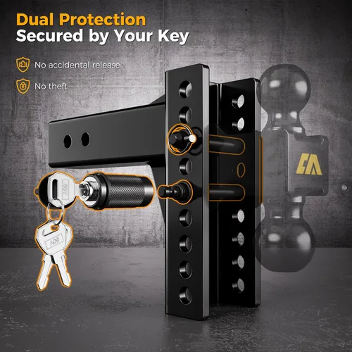 Vista 5 de CAMMOO Enganche de remolque ajustable para receptor de 2.5 pulgadas