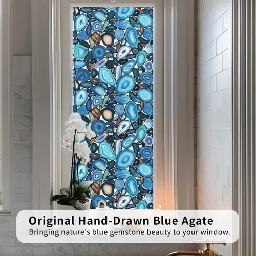 Vista 6 de funlife Película original dibujada a mano con herramientas, película de privacidad de doble cara para ventana de vidrio y puerta de ventana, ágata
