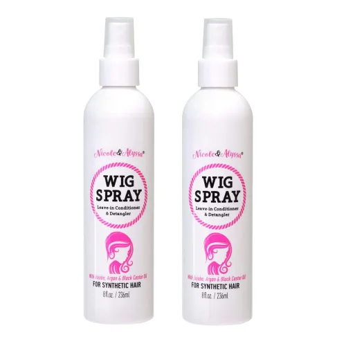 Vista 6 de Nicole & Alyssa - Spray de peluca para cabello sintético - Acondicionador sin enjuague, desenredante, hidratante (tamaño de viaje - paquete de 1)