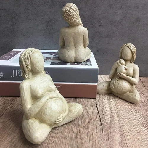 Vista 5 de Estatua de la gran madre, figura de mujer que da a luz, escultura de resina para mujeres embarazadas para decoración de mesa, regalo significativo