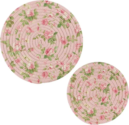 Vista 10 de susiyo Juego de 2 soportes para ollas de hortensias azules, juego de 2 soportes calientes de algodón para cocinar