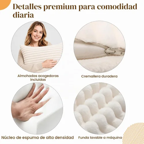 Vista 6 de MeMoreCool Sofá cama convertible, sofá plegable con almohadas, pana
