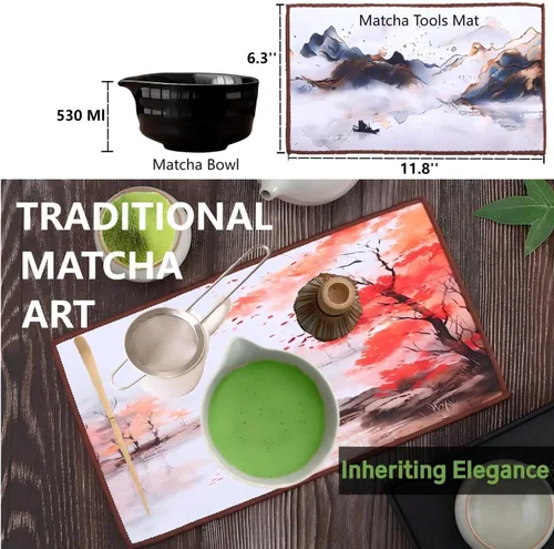 Vista 6 de Matcha Tools, soporte para batidor de matcha, soporte para batidor de Matcha Chasen, soporte de cerámica, cuenco de matcha, inicio de ceremonia