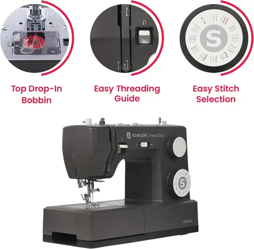 Vista 6 de SINGER® Heavy Duty 4552™ Next Evolution Sewing Machine, Bonus Presser Feet Charcoal