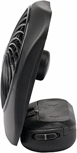 Vista 2 de O2COOL Treva ventilador de 5 pulgadas alimentado por batería, ventilador de escritorio portátil de 2 velocidades de enfriamiento con diseño compacto