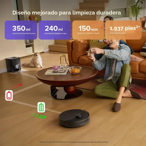Vista 9 de roborock Robot aspirador y trapeador Q10 S5+, succión de 10,000 Pa, mejorado desde Q8 max+, 70 días de autovaciado, evita obstáculos, trapeador