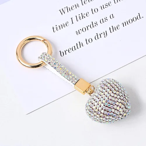 Vista 2 de BEGOOD Llavero de diamantes de imitación, regalos para el día de San Valentín para mujer, llavero de cristal con colgante de automóvil, llavero