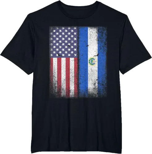 Vista 14 de Salvadoran American Flag El Salvador Salvadorean Salvadorian T-Shirt for Women Kids Men