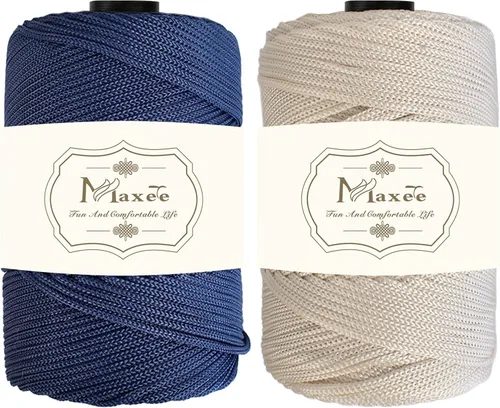 Vista 72 de Cordón de macramé de poliéster de alta calidad de 0.118 in × 218 yardas, 0.118 in, 100% polipropileno, ideal para ganchillo, ganchos de pared