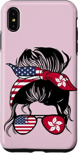 Vista 7 de Funda para iPhone 14 Half Hong Kong Half American Mix Hong Kong Roots