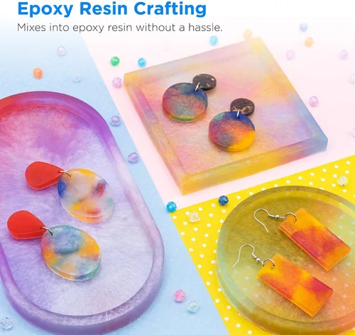 Vista 4 de Rolio Pigmento de color nacarado en polvo de mica de alta calidad, juego de arte para resina epoxi, para fabricación de jabón, esmalte de uñas