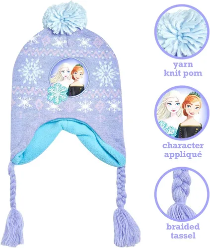 Vista 2 de Disney Conjunto de gorro y guantes Frozen Elsa and Anna para niñas pequeñas (edad 2-7)