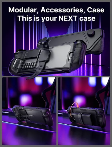 Vista 6 de JSAUX PC0104 ModCase para Steam Deck + PC0102 Steam Deck Case con Kickstand