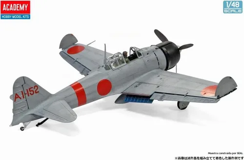 Vista 3 de Academy 12352 1/48 Armada japonesa Zero Ship Fighter Avión Tipo 21 Midway Battle Modelo de plástico