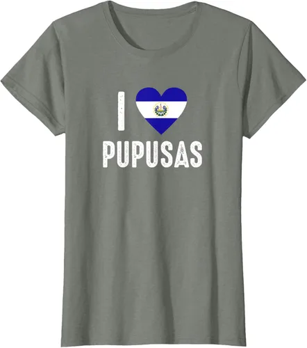 Vista 13 de Camiseta I Love Pupusa from El Salvador
