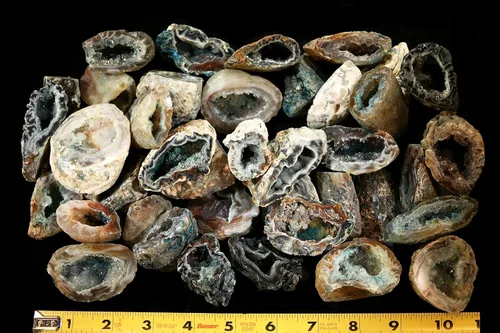 Vista 3 de OCO Geoda ágata natural de 2 pulgadas, rocas y minerales pulidos, cristales curativos de chakras de raíz, cristales y piedras naturales crudas