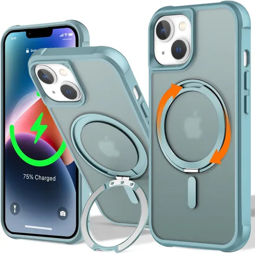 Vista 81 de UMIONE - Funda con diseño de anillo magnético giratorio de 360° para iPhone 11, soporte de bucle invisible integrado, compatible con Magsafe, funda