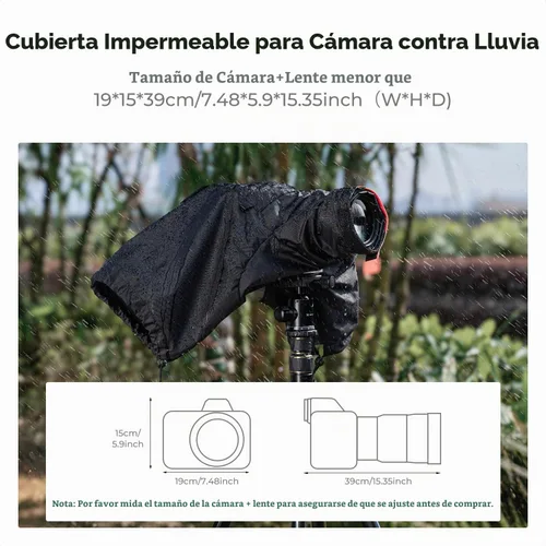 Vista 2 de K&F CONCEPT Cubierta de lluvia para cámara, cubierta impermeable