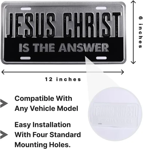 Vista 2 de Placa de matrícula inspiradora de lujo, placa universal para automóvil, placa de automóvil a prueba de óxido, resistente a la intemperie, duradera