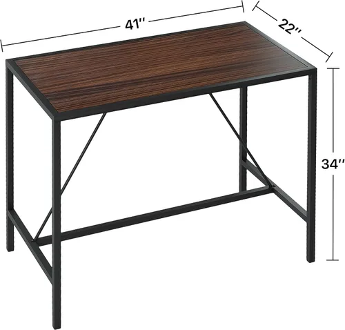 Vista 2 de Mesa de comedor de metal de nogal interior con metal e