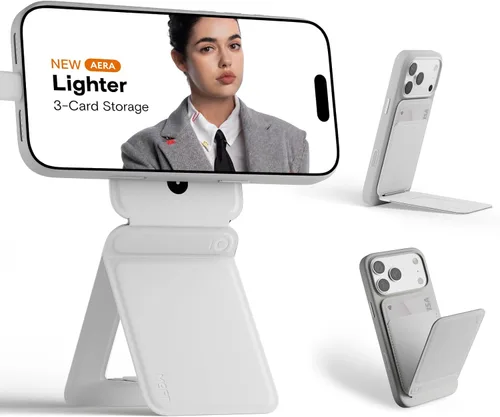 Vista 40 de MOFT Soporte de trípode para teléfono para iPhone, soporte para iPhone multiángulo, soporte para teléfono ligero y portátil, imanes fuertes, cuero