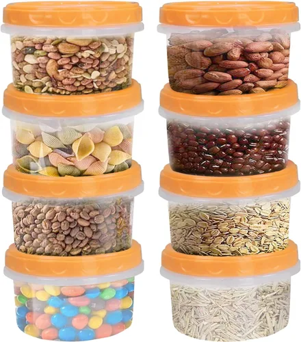 Vista 12 de Jucaifu Juego de 16 frascos pequeños reutilizables de plástico para almacenamiento en el congelador de 8 onzas con tapa de rosca para snacks