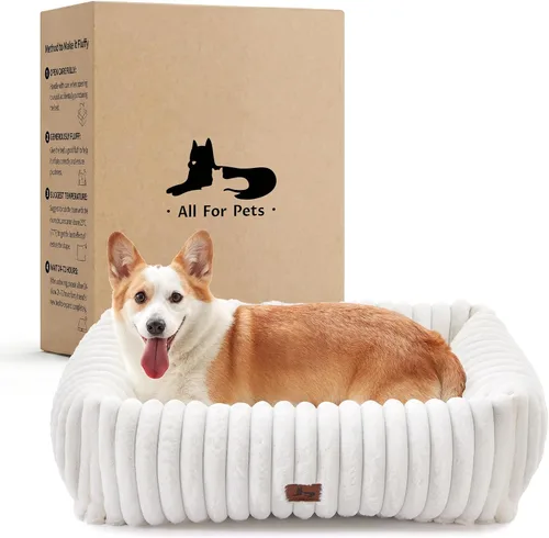 Vista 14 de Cama lavable para perros pequeños y medianos, cama rectangular ortopédica de forro polar de pana para mascotas con funda extraíble y parte inferior