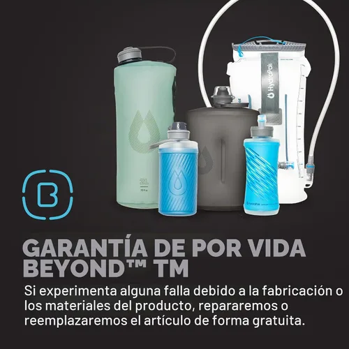 Vista 6 de HydraPak Tempo Pro 400ml - Botella de mano para correr y exprimir para hidratación en entrenamiento y día de carrera con correa removible Negro