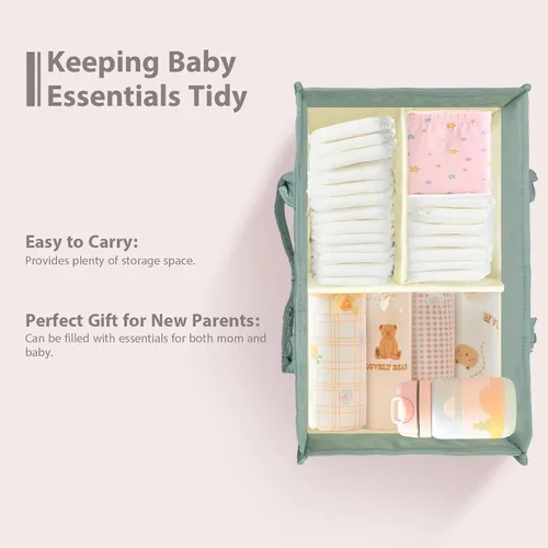 Vista 6 de Organizador y almacenamiento de pañales para bebé, bolsa de pañales, regalos de baby shower, contenedor de almacenamiento de pañales para guardería