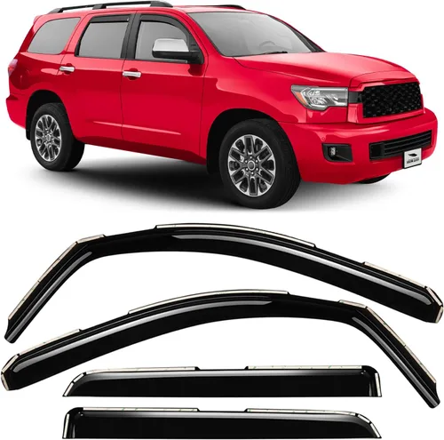Vista 62 de Voron Glass Protectores de lluvia extra duraderos con cinta adhesiva para Chevrolet (Chevy) Silverado 2500HD/3500HD 2007-2014 cabina extendida Negro