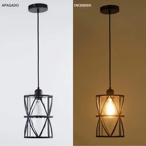 Vista 4 de Lámpara cilíndrica para colgar, Negro