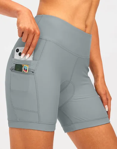 Vista 2 de Bikewa Pantalones cortos de ciclismo acolchados 4D para mujer, ropa interior de ciclismo, ciclismo de carretera, ciclismo de giro, pantalones cortos