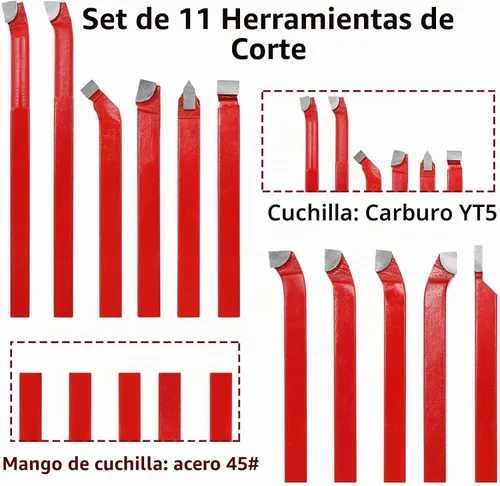 Vista 4 de Juego de corte de broca de herramienta de corte con punta de carburo de 11 piezas