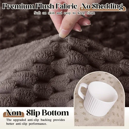 Vista 4 de TAOCOCO 100% Waterproof Couch Cover for Dogs, Washable Flannel Sofa Protector, Non Slip Sofa Covers for 3 Cushion Couch Pet Friendly, Soft Plush Cat