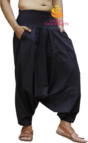 Vista 2 de SARJANA HANDICRAFTS Pantalones de harén unisex de algodón para hombre y mujer