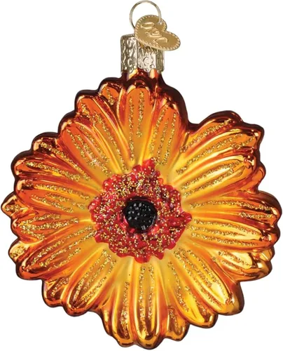 Vista 10 de Old World Christmas Adorno de cristal soplado de dalia para árbol de Navidad, decoración navideña artesanal, colección de jardín