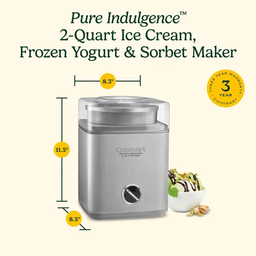 Vista 7 de Cuisinart - Máquina para hacer helados, totalmente automática, acero inoxidable, 2 cuartos de galón