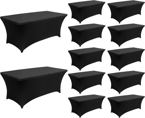 Vista 11 de Fivenl Cubierta de Mesa Mantel de Spandex de 6 Pies para Mesas Plegables Cubierta de Mesa Rectangular Ajustada Lavable Resistente a las Arrugas
