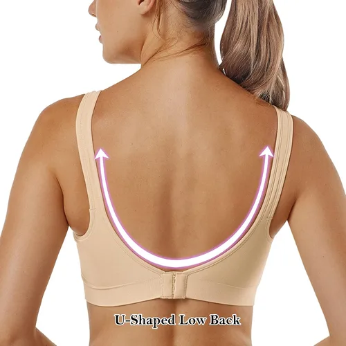 Vista 2 de Vertvie Bralette deportivo sin varillas para mujer, sin costuras, cobertura completa, talla grande, para dormir, yoga, entrenamiento, uso diario