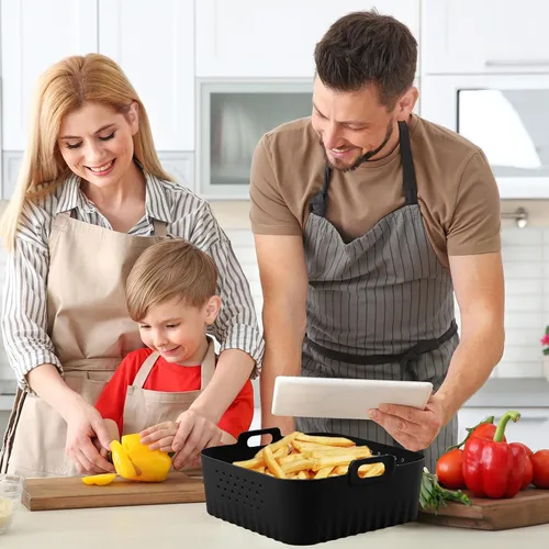 Vista 6 de LYHOLKEER Forros de silicona para freidora de aire Chefman de 6 cuartos de galón, Instant Pot Vortex Plus 6QT XL, 1 cesta cuadrada de silicona