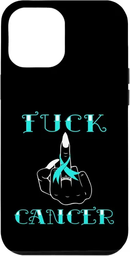 Vista 26 de Fuck Cancer Tattoos Survivor Teal Ribbon Ovarian Cancer Case for iPhone 16