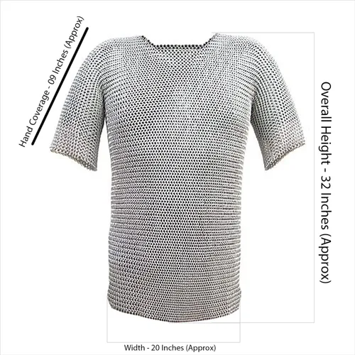 Vista 3 de Nagina International Haubergeon - Juego de armadura medieval de caballero normando (adulto de tamaño completo) camisa larga con medias mangas