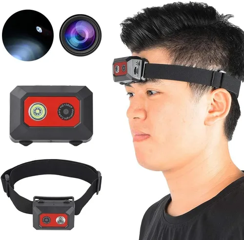 Vista 2 de VBestLife F18 visión nocturna montado en la cabeza 1080P cámara de deportes con luz LED para deportes al aire libre que viajan