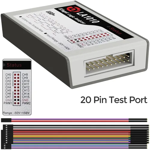 Vista 5 de LA1010 Analizador USB de lógica 16 canales de entrada 100MHz con el software PC en inglés Instrumento de mano, compatible con Windows (32bit/64bit)